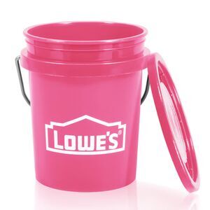 BUNDLE OF 5 Lowe's 0.4-Quart Pink Mini Bucket with Handle and Lid NWT